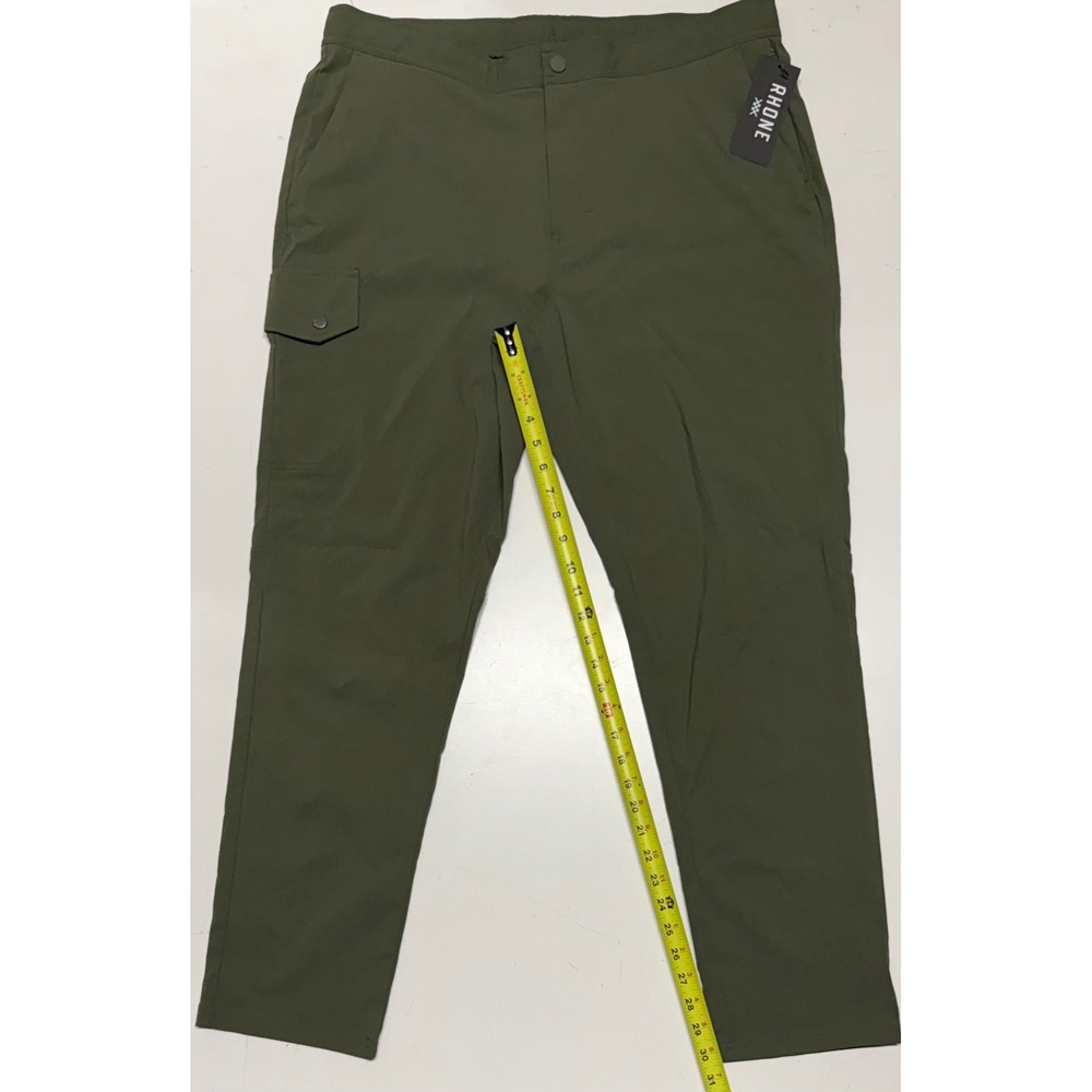 Rhone Boathouse Cargo Pant Lichen Green Mens XL Slim Straight Stretch 101833-377